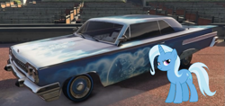 Size: 1007x476 | Tagged: safe, artist:didgereethebrony, part of a set, screencap, trixie, pony, unicorn, g4, 1000 years in photoshop, car, grand theft auto, gta online, solo