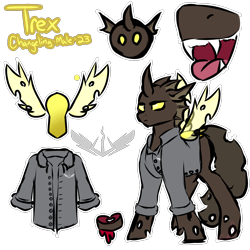Size: 1280x1280 | Tagged: safe, artist:fluffyghost, oc, oc only, oc:trex vyrax, changeling, male, reference sheet, simple background, solo, tongue out, transparent background, yellow changeling