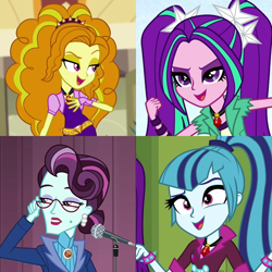 Size: 800x800 | Tagged: safe, edit, edited screencap, screencap, adagio dazzle, aria blaze, principal abacus cinch, sonata dusk, equestria girls, g4, the dazzlings