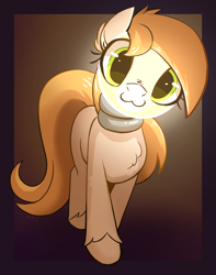 Size: 850x1080 | Tagged: safe, artist:candy meow, oc, oc only, oc:light bulb, earth pony, object pony, original species, pony, :3, abstract background, female, lightbulb, lightbulb pony, looking at you, mare, ponified, solo