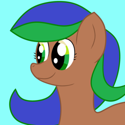 Size: 2500x2500 | Tagged: safe, artist:iamaveryrealperson, oc, oc only, pony, g4, 2020, blue background, bust, female, mare, minecraft, mint background, ms paint, ponified, portrait, simple background, smiling, solo, teal background