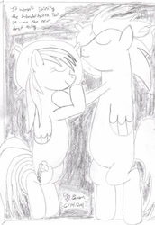 Size: 413x600 | Tagged: safe, artist:toonboy92484, rainbow dash, soarin', pegasus, pony, g4, duo, female, male, mare, ship:soarindash, shipping, sketch, stallion, straight, traditional art