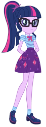 Size: 491x1342 | Tagged: safe, artist:invisibleink, twilight sparkle, human, equestria girls, g4, clothes, female, glasses, shirt, shoes, simple background, skirt, solo, transparent background, vector