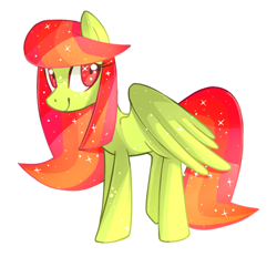 Size: 700x650 | Tagged: safe, artist:kaji-tanii, oc, oc only, oc:tulipa, pegasus, pony, female, mare, partially open wings, pegasus oc, simple background, smiling, solo, sparkly eyes, sparkly mane, transparent background, wingding eyes, wings