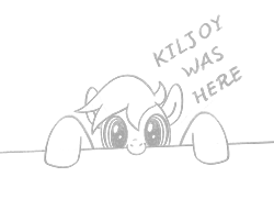 Size: 1573x1262 | Tagged: safe, artist:kleowolfy, pony, equestria at war mod, chalk drawing, kilroy was here, meme, simple background, traditional art, transparent background