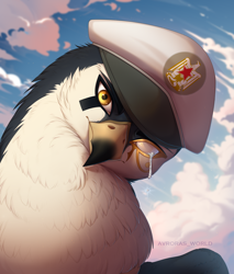 Size: 3100x3639 | Tagged: safe, artist:avroras_world, oc, oc only, oc:giza, griffon, bust, crying, egyptian, high res, portrait, solo