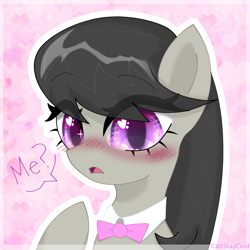 Size: 4000x4000 | Tagged: safe, artist:cattstaycool, octavia melody, earth pony, pony, g4, blushing, bowtie, female, heart, heart eyes, mare, solo, wingding eyes