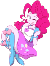 Size: 1382x1821 | Tagged: safe, artist:akainu_pony, edit, editor:itsmgh1203, pinkie pie, human, equestria girls, g4, background removed, boots, bracelet, breasts, busty pinkie pie, clothes, cute, diapinkes, female, jewelry, moe, one eye closed, open mouth, open smile, reasonably sized breasts, schrödinger's pantsu, shoes, simple background, skirt, skirt lift, smiling, solo, thighs, transparent background, wink