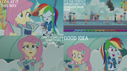 Size: 2000x1125 | Tagged: safe, edit, edited screencap, editor:quoterific, screencap, alizarin bubblegum, coral pink, curly winds, fleur-de-lis, fluttershy, rainbow dash, some blue guy, sophisticata, tennis match, track starr, equestria girls, equestria girls specials, g4, my little pony equestria girls: better together, my little pony equestria girls: rollercoaster of friendship