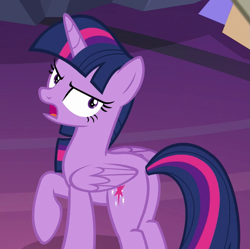 Size: 723x720 | Tagged: safe, screencap, twilight sparkle, alicorn, pony, g4, season 9, the beginning of the end, butt, cropped, female, looking back, mare, plot, solo, twibutt, twilight sparkle (alicorn), twilight's castle