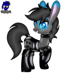 Size: 3840x4154 | Tagged: safe, artist:damlanil, oc, oc only, oc:toxic plunge, earth pony, hybrid, original species, pony, rabbit, rabbit pony, animal, bdsm, bodysuit, boots, bunnified, bunny ears, clothes, collar, commission, cute, dominant, eyeshadow, female, gloves, high heel boots, high heels, latex, latex boots, latex gloves, latex socks, latex suit, leotard, makeup, mare, raised hoof, rubber, rubber suit, shiny, shoes, show accurate, simple background, skintight clothes, socks, solo, species swap, suit, transparent background, vector