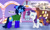 Size: 486x292 | Tagged: source needed, safe, artist:sillypinkpony, rarity, oc, oc:blue thunder, alicorn, pony, unicorn, g4, alicorn oc, clothes, duo, happy, horn, shirt, upset, wings