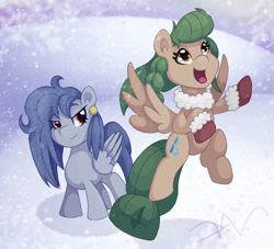 Size: 2200x2000 | Tagged: safe, artist:swasfews, oc, oc only, pegasus, duo, high res, pegasus oc, snow