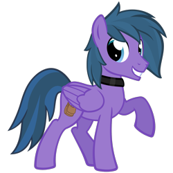 Size: 1406x1406 | Tagged: safe, artist:the smiling pony, oc, oc only, oc:feather freight, pegasus, pony, .svg available, 2025 community collab, choker, grin, looking at you, raised hoof, simple background, smiling, solo, transparent background, vector