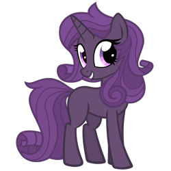 Size: 1406x1406 | Tagged: safe, artist:the smiling pony, oc, oc only, oc:midnight (chicory), pony, unicorn, 2024 community collab, derpibooru community collaboration, .svg available, blank flank, horn, looking at you, simple background, smiling, solo, transparent background, vector