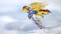 Size: 4000x2250 | Tagged: safe, artist:vepital', oc, pegasus, unicorn