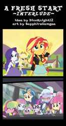 Size: 471x900 | Tagged: safe, artist:sapphiregamgee, applejack, indigo zap, lemon zest, rarity, sci-twi, sour sweet, spike, spike the regular dog, sugarcoat, sunny flare, sunset shimmer, twilight sparkle, dog, human, comic:a fresh start, equestria girls, g4, my little pony equestria girls: friendship games, alternate ending, clothes, comic, commission, crystal prep academy uniform, deleted scene, necktie, school tie, school uniform