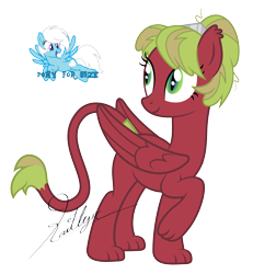 Size: 5000x5416 | Tagged: safe, artist:kaitykat117, oc, oc only, oc:feather bloom(fb), oc:feather_bloom, oc:mau(kaitykat), pegasus, sphinx, g4, base used, flying, heterochromia, raised leg, simple background, size comparison, smiling, transparent background, vector