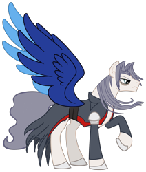 Size: 3349x3952 | Tagged: safe, artist:mlgtrap, pegasus, pony, antagonist, concave belly, high res, male, one wing out, one winged pegasus, sephiroth, serious, serious face, simple background, solo, stallion, transparent background, wings