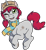 Size: 500x547 | Tagged: safe, artist:asknursenimble, oc, oc only, oc:crayon, pony, unicorn, clothes, female, hat, mare, one eye closed, scarf, simple background, solo, striped scarf, transparent background, wink