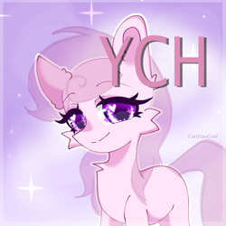 Size: 2000x2000 | Tagged: safe, artist:cattstaycool, pony, cheek fluff, chest fluff, commission, heart, heart eyes, high res, signature, solo, wingding eyes, your character here