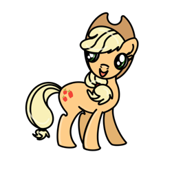 Size: 1280x1280 | Tagged: safe, artist:krkmka, applejack, earth pony, pony, g4, applejack's hat, cowboy hat, hat, simple background, solo, white background