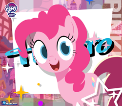 Size: 2063x1779 | Tagged: safe, artist:neoblastonda, pinkie pie, earth pony, pony, g4, female, happy, hasbro, hasbro logo, logo, my little pony logo, solo