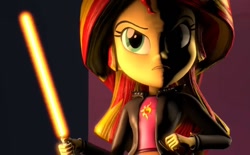 Size: 1161x720 | Tagged: safe, sunset shimmer, human, equestria girls, g4, 3d, angry, crossover, dark jedi, female, jedi, source filmmaker, star wars, sword, weapon