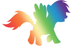 Size: 1687x1070 | Tagged: safe, anonymous artist, rainbow dash, pegasus, pony, g4, rainbow, silhouette, simple background, solo, transparent background