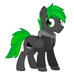 Size: 1406x1406 | Tagged: safe, artist:the smiling pony, oc, oc only, oc:bytewave, pegasus, pony, g4, .svg available, clothes, hoodie, looking at you, simple background, smiling, solo, transparent background, vector