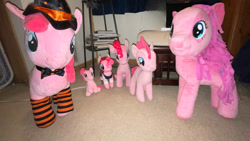 Size: 828x466 | Tagged: safe, artist:thebronypony123, pinkie pie, earth pony, pony, g4, collection, female, irl, photo, plushie, self plushidox, solo