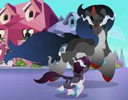 Size: 2790x2184 | Tagged: safe, artist:pastelnightyt, king sombra, oc, oc:northern crystal, pony, unicorn, colt, foal, high res, male