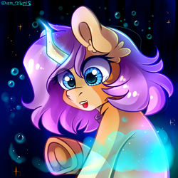 Size: 1800x1800 | Tagged: safe, artist:yuris, oc, oc only, pony, unicorn, art trade, ears up, frog (hoof), magic, open mouth, solo, trade, underhoof