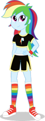 Size: 422x1140 | Tagged: source needed, safe, editor:red baron, rainbow dash, equestria girls, g4, clothes, rainbow socks, simple background, socks, solo, striped socks, transparent background