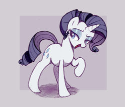 Size: 3457x2978 | Tagged: safe, anonymous artist, rarity, pony, unicorn, g4, high res, looking back, raised hoof, solo