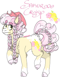 Size: 1600x2048 | Tagged: safe, artist:mrufka69, oc, oc:sakura crisp, earth pony, pony, concave belly, female, hat, mare, simple background, solo, transparent background