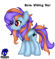Size: 3840x4154 | Tagged: safe, artist:damlanil, oc, oc only, oc:nurse wishing star, pegasus, pony, cute, female, mare, show accurate, simple background, solo, standing, transparent background, vector, wings