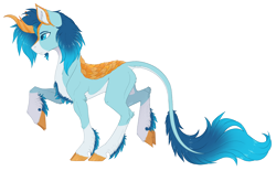 Size: 3615x2247 | Tagged: safe, artist:nocti-draws, oc, oc only, kirin, pony, coat markings, concave belly, countershading, fit, high res, kirin oc, long tail, muscles, simple background, slender, socks (coat markings), solo, tail, thin, transparent background, unshorn fetlocks