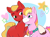 Size: 3794x2825 | Tagged: safe, artist:daisy_marshmallow, sprout cloverleaf, oc, oc:malarkey, earth pony, pony, g5, art trade, canon x oc, cute, duo, female, high res, jewelry, looking at each other, looking at someone, male, necklace, shipping, smiling, smiling at each other, stallion, unshorn fetlocks