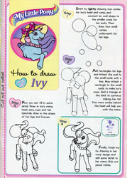 Size: 1000x1399 | Tagged: safe, official comic, redan, ivy, earth pony, pony, g2, my little pony vol. 2, my little pony vol. 2 #2, official, female, how to draw, magazine, mare, solo, step by step, tutorial