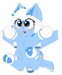 Size: 2578x3084 | Tagged: safe, artist:fliegerfausttop47, artist:the luna fan, derpibooru exclusive, oc, oc only, oc:azure interdictor, original species, plane pony, derpibooru community collaboration, .svg available, chest fluff, cute, ear fluff, fluffy, glasses, high res, ocbetes, open mouth, paw pads, paws, plane, show accurate, simple background, smiling, solo, transparent background, vector