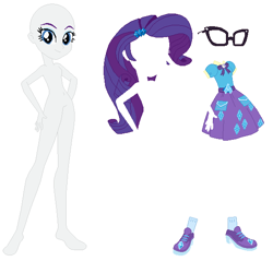 Size: 580x555 | Tagged: safe, artist:lordsfrederick778, artist:selenaede, rarity, equestria girls, g4, alternate design, base used, simple background, solo, white background