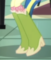 Size: 272x318 | Tagged: safe, screencap, fluttershy, equestria girls, g4, my little pony equestria girls: summertime shorts, steps of pep, boots, boots shot, clothes, cropped, legs, no context, pictures of legs, polka dot socks, shoes, socks, trigande