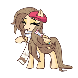 Size: 1200x1200 | Tagged: safe, artist:纸皮方糖, oc, oc only, oc:zpft, pegasus, pony, 2024 community collab, derpibooru community collaboration, bowtie, clothes, female, hat, scarf, simple background, solo, transparent background, wings