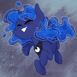 Size: 1800x1800 | Tagged: safe, artist:midnightpremiere, princess luna, alicorn, pony, g4, ^^, abstract background, colored eyebrows, cute, eyes closed, female, grin, happy, lunabetes, mare, smiling, solo