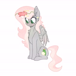 Size: 6890x6890 | Tagged: safe, artist:riofluttershy, oc, oc only, oc:moonthecollector, pegasus, pony, blushing, ear piercing, earring, female, green eyes, jewelry, mare, pegasus oc, piercing, simple background, solo, white background
