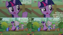 Size: 2000x1123 | Tagged: safe, edit, edited screencap, editor:quoterific, screencap, dusty pages, spike, twilight sparkle, alicorn, dragon, g4, the point of no return, fence, food, helmet, log, sitting, twilight sparkle (alicorn), watermelon, winged spike, wings