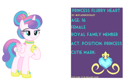 Size: 1024x643 | Tagged: safe, artist:mlpcadencecrazy, princess flurry heart, alicorn, pony, g4, base used, crown, female, hoof on chest, jewelry, mare, older, older flurry heart, peytral, regalia, simple background, solo, white background