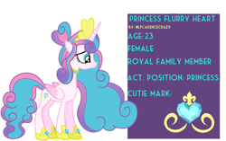 Size: 1024x643 | Tagged: safe, artist:mlpcadencecrazy, princess flurry heart, alicorn, pony, g4, base used, concave belly, crown, female, hoof shoes, jewelry, mare, older, older flurry heart, peytral, princess shoes, regalia, simple background, slender, solo, thin, white background