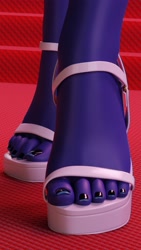 Size: 2160x3840 | Tagged: safe, artist:artempredator, princess luna, alicorn, anthro, plantigrade anthro, g4, 3d, feet, female, fetish, foot fetish, foot focus, high heel sandals, high heels, high res, nail polish, sandals, shoes, solo, source filmmaker, toenail polish, toenails, toes